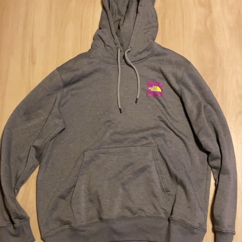 The North Face Gray Pullover Hoodie with White Logo Tag